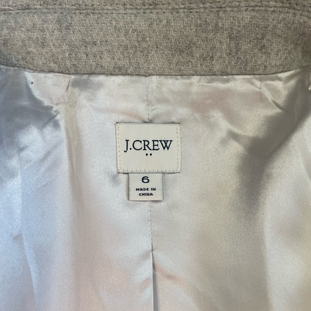 J. Crew Silver Gray Lady Day Coat Wool Peacoat Gold Button Closure Jacket Size 6 - Picture 5 of 6